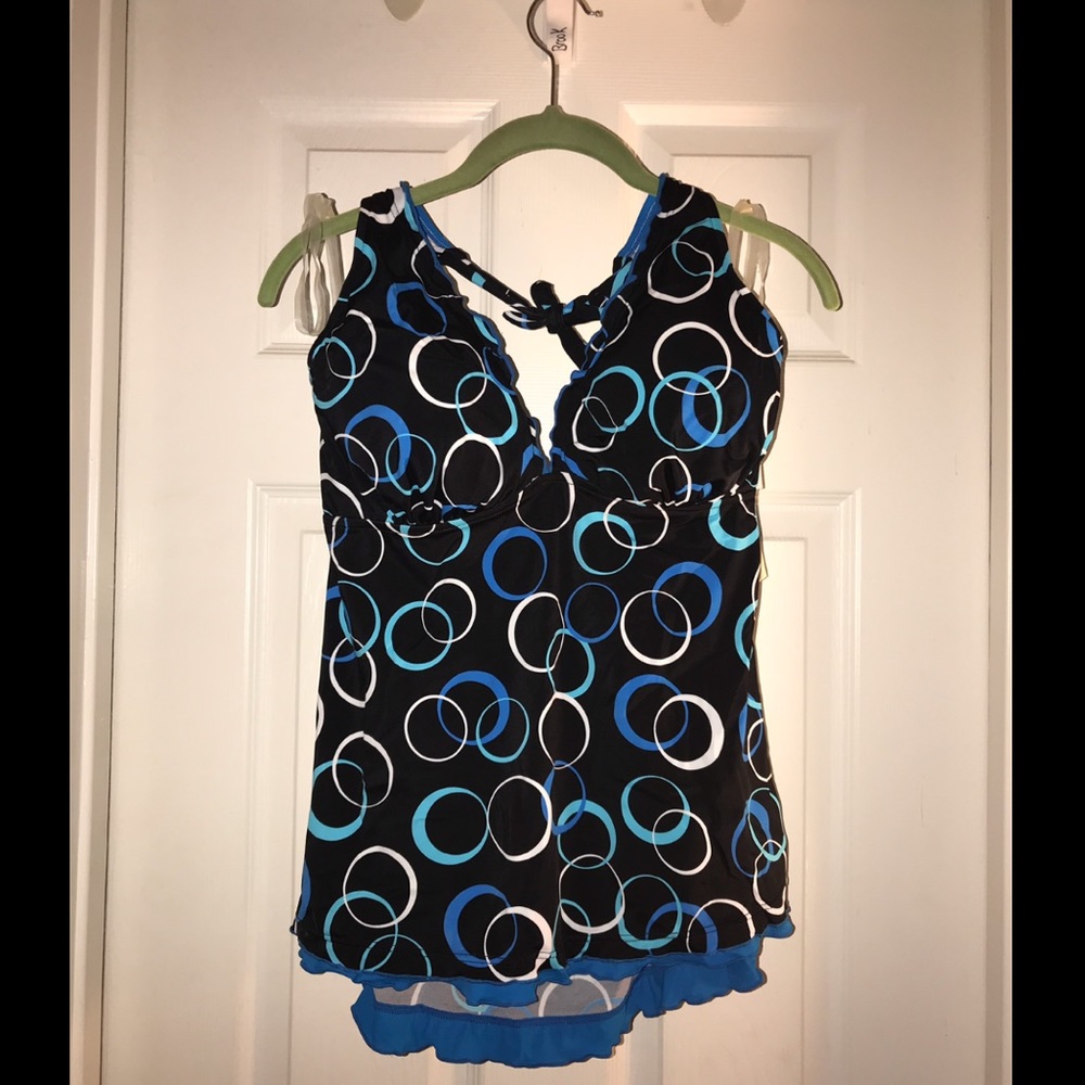 Circle Print Women Swim Tankini